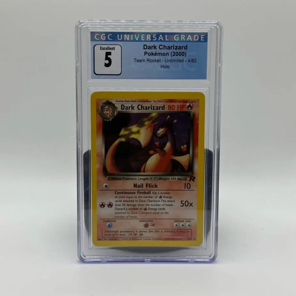CGC 5 Dark Charizard Pokemon 2000 Team Rocket Unlimited 4/82 HOLO Trading Card